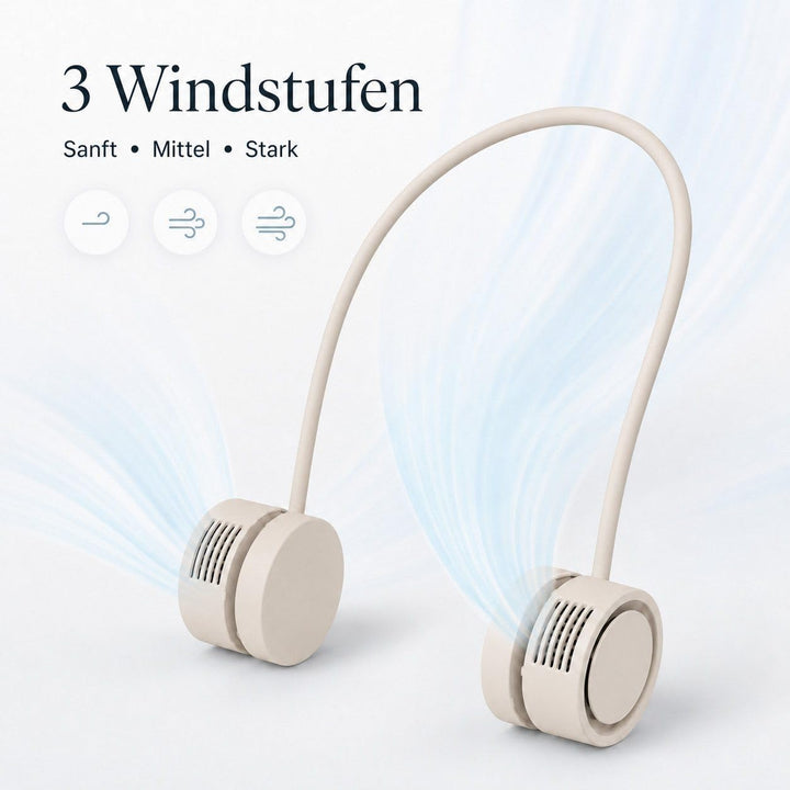 Nackenventilator USB-C, 180 g Halsventilator mit 3 Windstufen, Aromafunktion, flexiblem Luftstrom &amp;