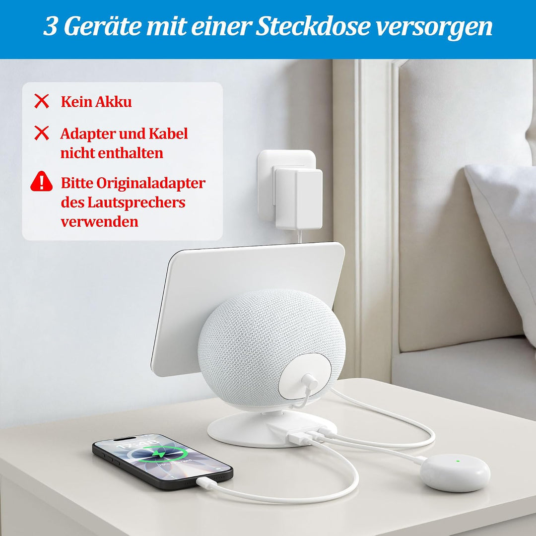 PlusAcc Ständer für Show 11/8 &amp; iPhone mit 2 USB-C/A-Ladeanschluss - 270° Drehung Verstellbare Lades