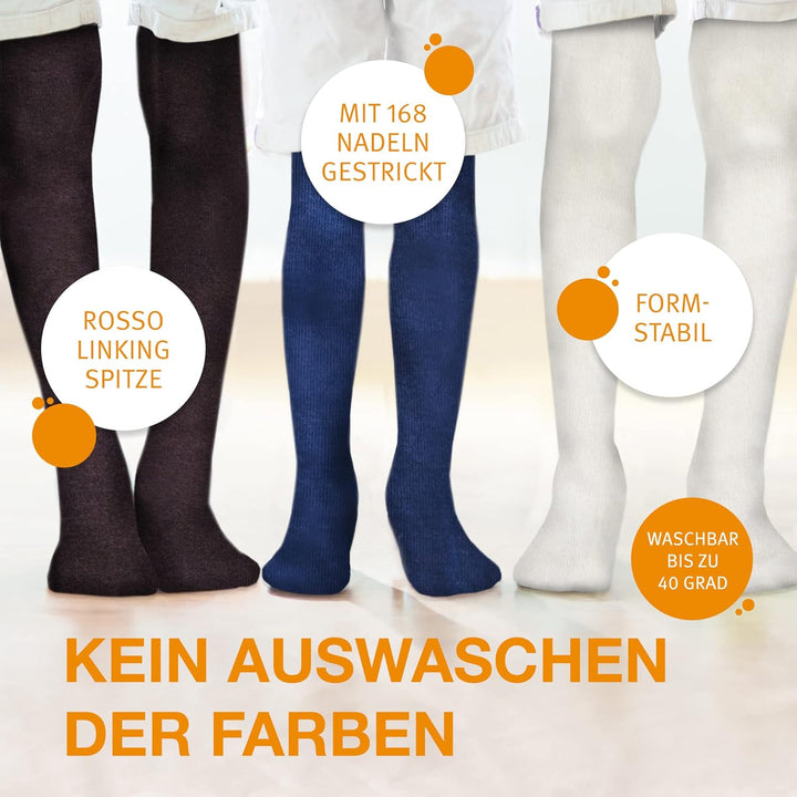 wellyou - Kinder Strumpfhosen Mädchen &amp; Jungen - 3er Set Baby-Strumpfhosen mit Muster - bunte Baumwo