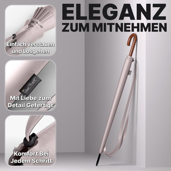 Royal Walk Gross XXL 54 inch Automatik Reise Golf Regenschirm für Damen und Herren Sturmfest Windsic