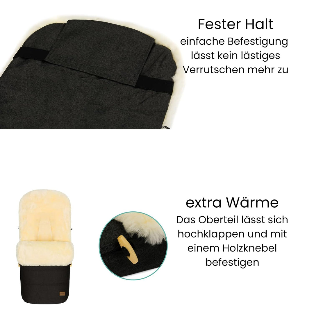 Fillikid Winterfusssack Bernia Lammfell Exklusiv Kinderwagen, Buggy | Winterfusssack wind- &amp; wassera