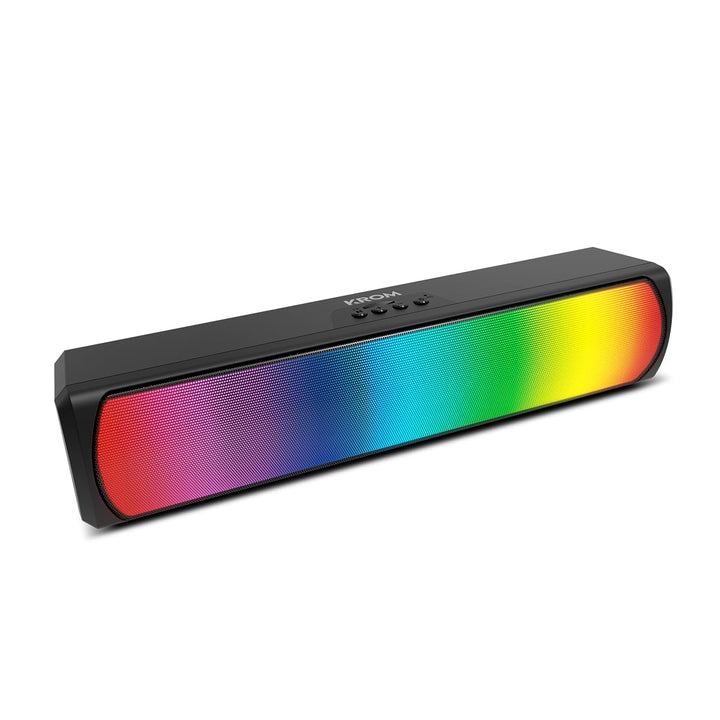 KROM K-POP- Soundbar 2x3 RMS, Stereo-Sound, Bluetooth, TF-Kartensteckplatz, RGB-LED, USB, AUX-Anschl