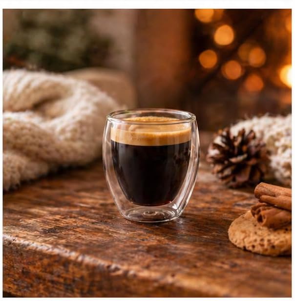 Creano doppelwandige Espresso-Gläser, 6er-Set 80ml, Mokkatassen, Espressogläser, Thermo-Gläser mit S