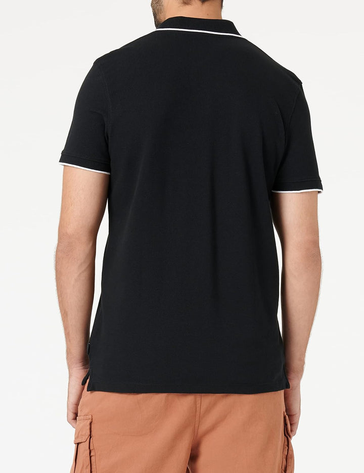 Wrangler Herren Polo Black Shirt S Schwarz, S Schwarz