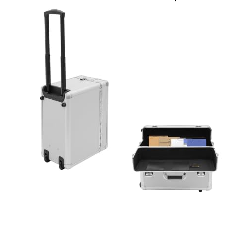 Robuster Aluminium Businesskoffer mit Rollen, 30 kg Traglast - Kompakter Aktenkoffer &amp; Pilotenkoffer