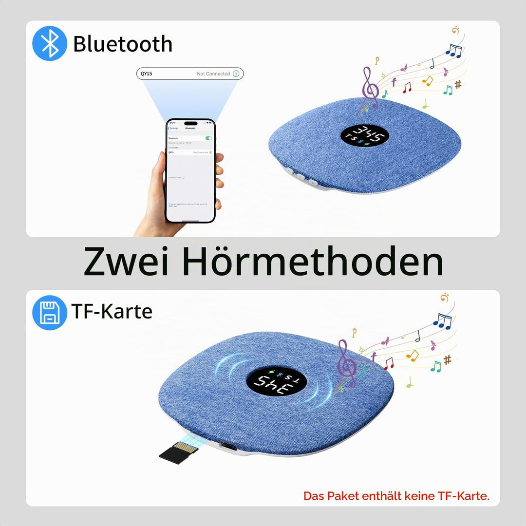 Bone Conduction Under Pillow Sleep Speaker, Ultra-Thin Wireless Bluetooth 5.4 Mini Pillow Speaker wi