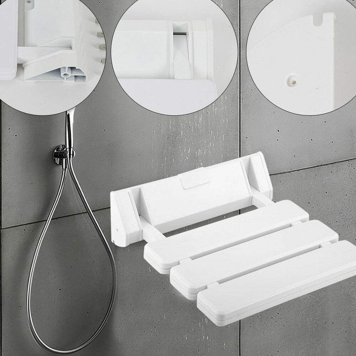 Duschsitz Duschklappsitz Bis 130Kg Tragkraft Duschhocker Wandmontage Dusche Sitzgelegenheit Stuhl 36