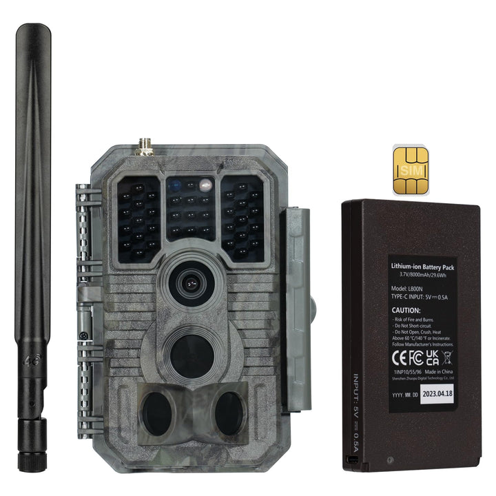 Meidase S960 4G LTE Wildkamera mit Wiederaufladbarem 8000-mAh-Lithium-Akku, Wildtierkamera Handyüber