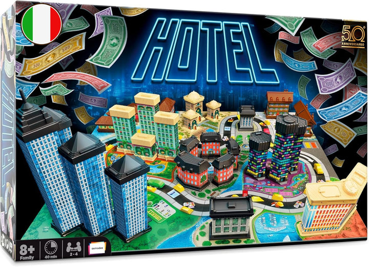 Asmodee, Hotel, Brettspiel, 8+ Jahre, 2-4 Spieler, italienische Ausgabe