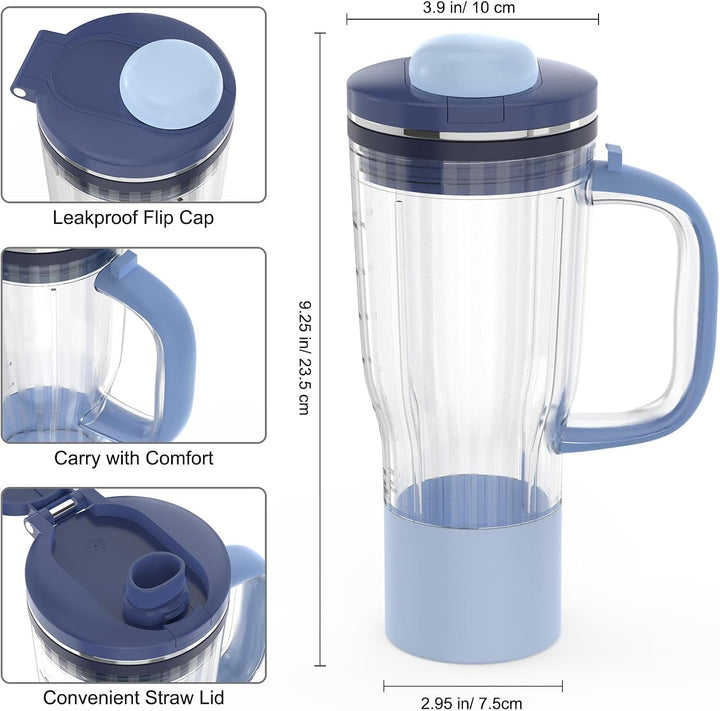 26 oz Reisebecher als Ersatz für die Ninja BlendBOSS Mixer Serie, Blau | Persönlicher Mixbecher mit