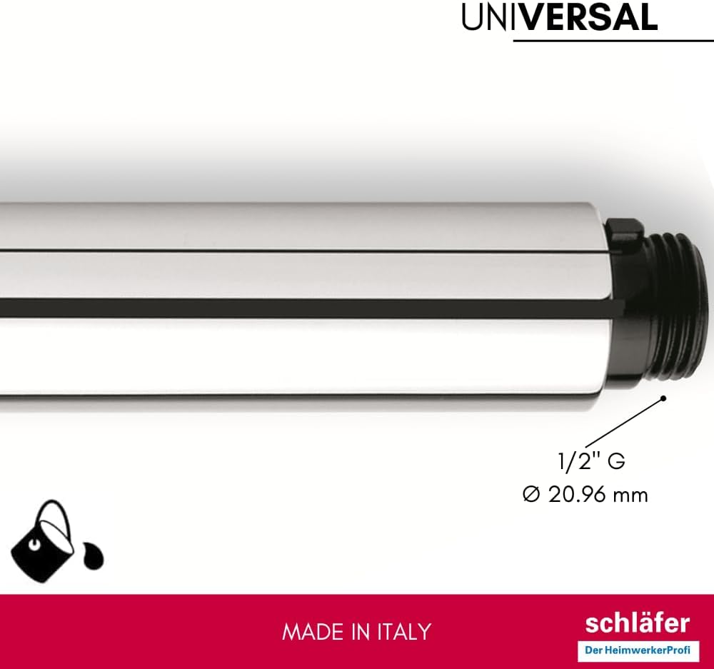 Schläfer 38100012 | Ersatz-Auszieh-Handbrause für Universalarmatur G 1/2, ausziehbarer Dusch-Spültis