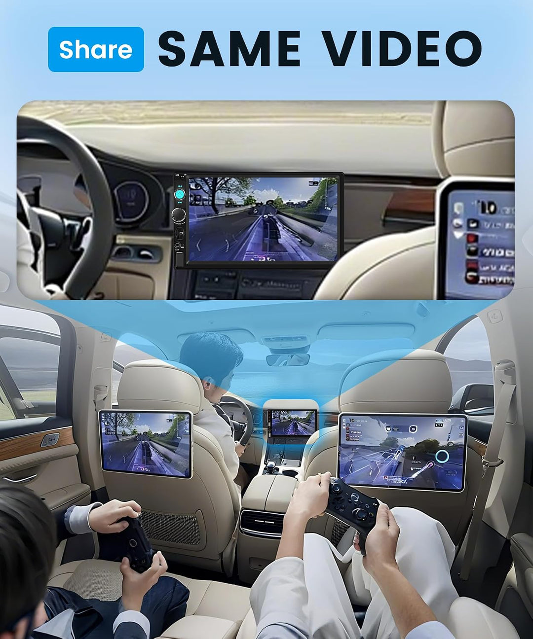 Rimoody Autoradio 1 Din mit Wireless Carplay You-Tube Android Auto IOS/Android Mirror Link Bluetooth