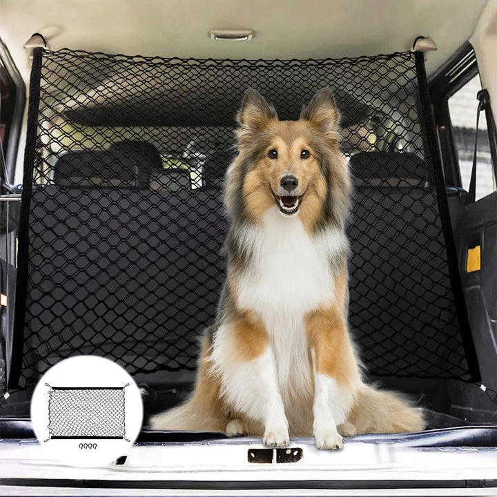 Hundegitter Auto Kofferraum Netz doppellagig, Kofferraumnetz Hunde, Kofferraum Trenngitter, Hundenet