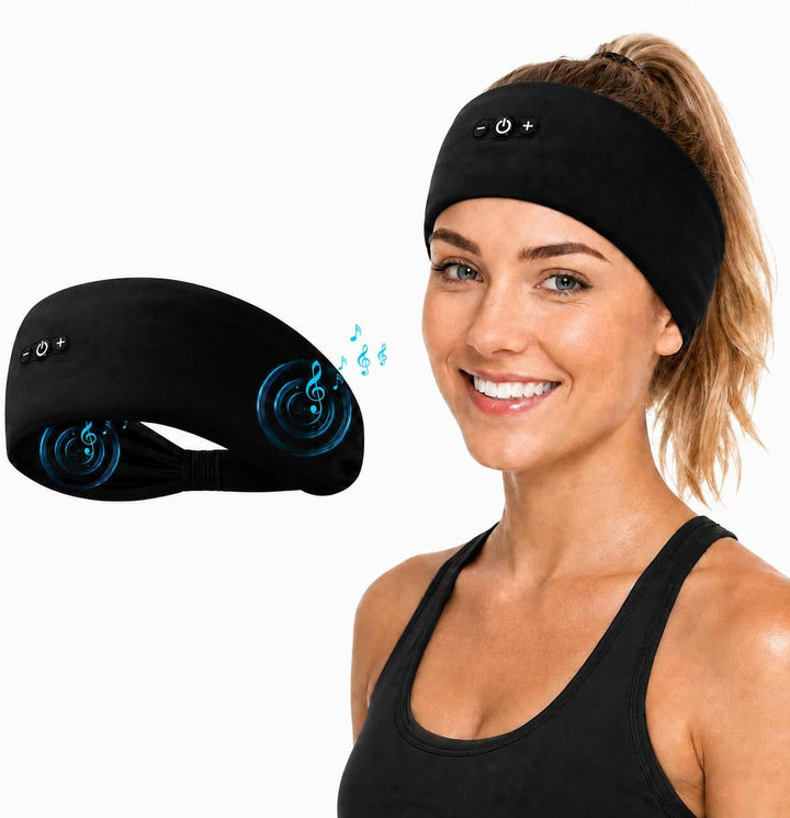 Schlafkopfhörer Bluetooth Sport Kopftuch, Schwarz