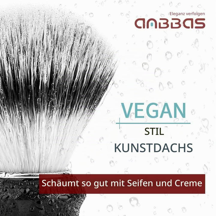 Anbbas Herren Rasierset Geschenk Set 4IN1 Rasierpinsel Kunsthaar Rasierseife Rasierschale und Rasier