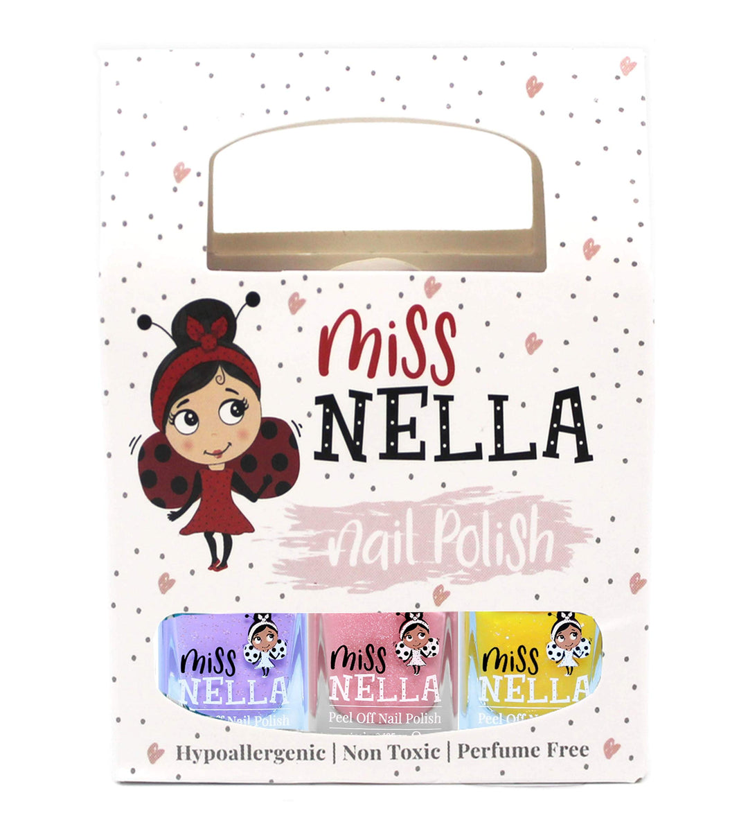Miss In - Kinder-Nagellack auf Wasserbasishelles, Glitzer, Packung mit 3 Farben Cheeky Bunny, Butter