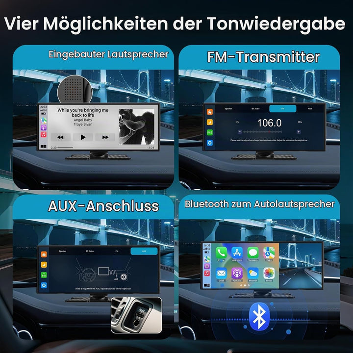 11.5 Zoll Carplay Display Android Auto Display 4K Car Play IPS Touch Screen Schwarz, Schwarz
