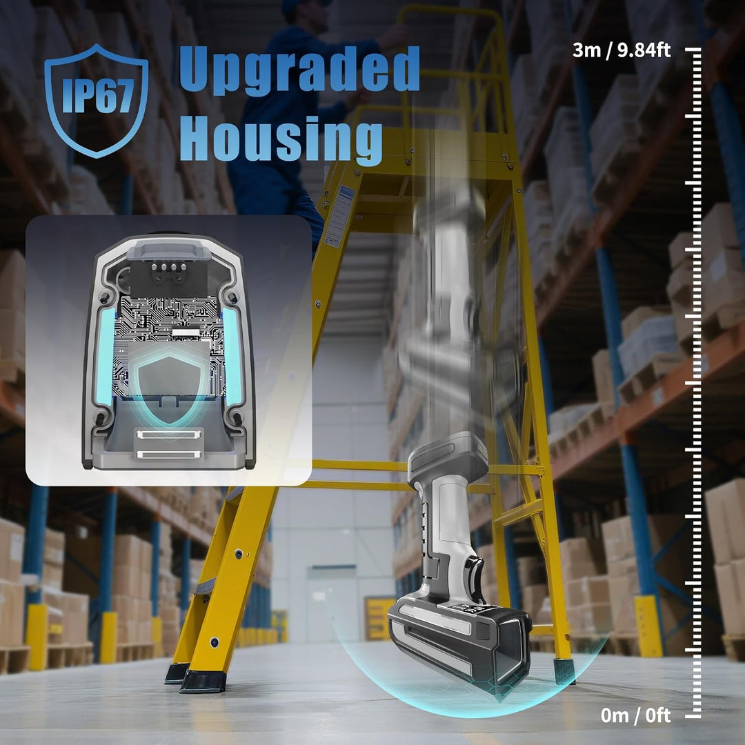 NETUM Ultra-Robuster Industrieller Barcode-Scanner Mit Verlängerter Reichweite Bis 2,4m, Kabelloser