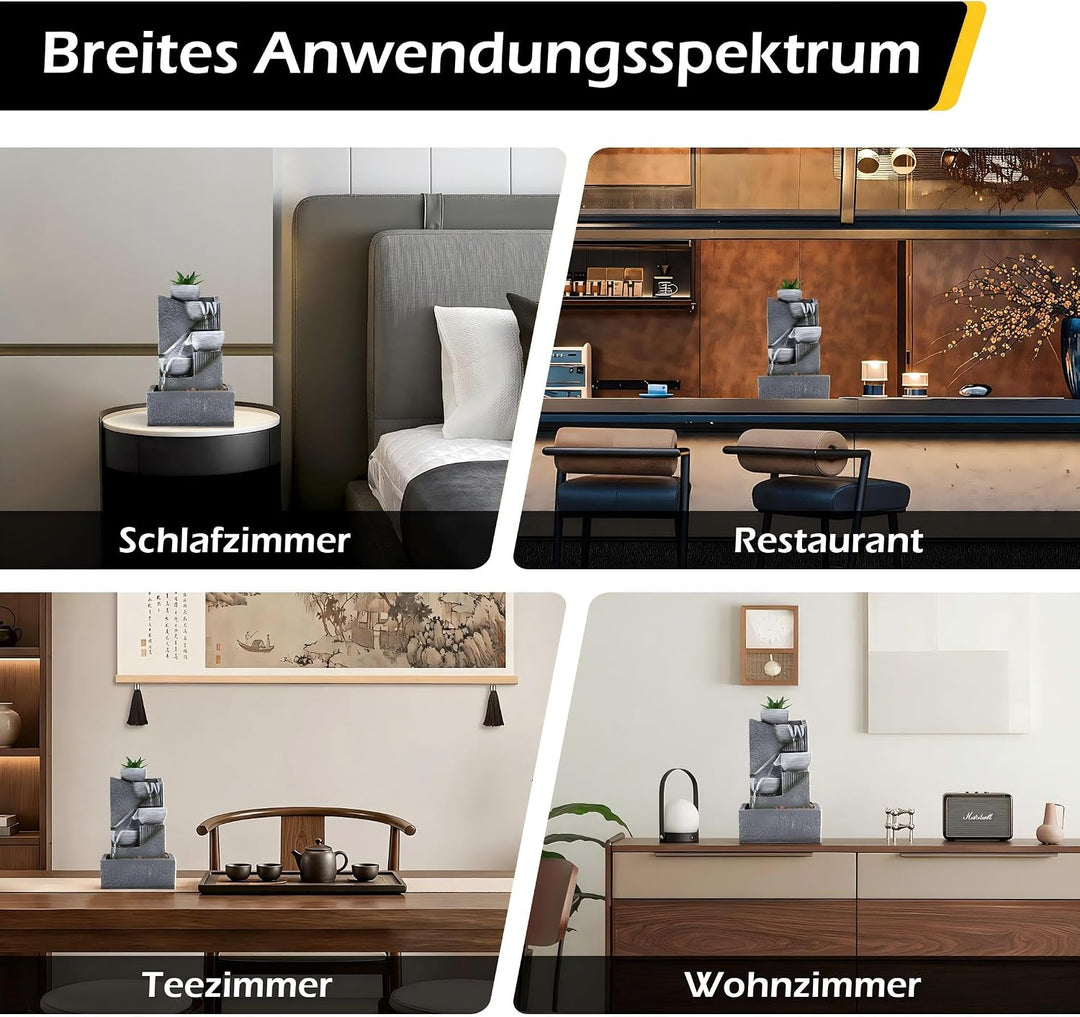 Dyna-Living Zimmerbrunnen Tischbrunnen mit Rollender Kugel