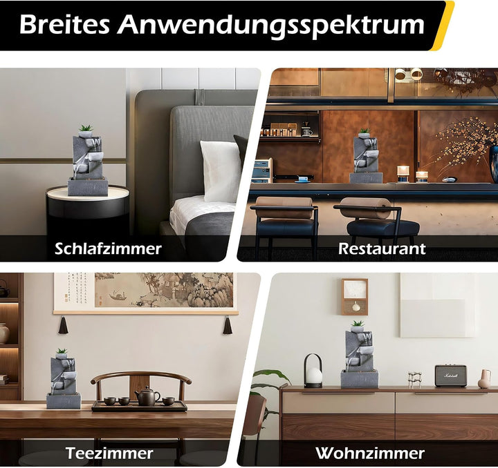 Dyna-Living Zimmerbrunnen Tischbrunnen mit Rollender Kugel