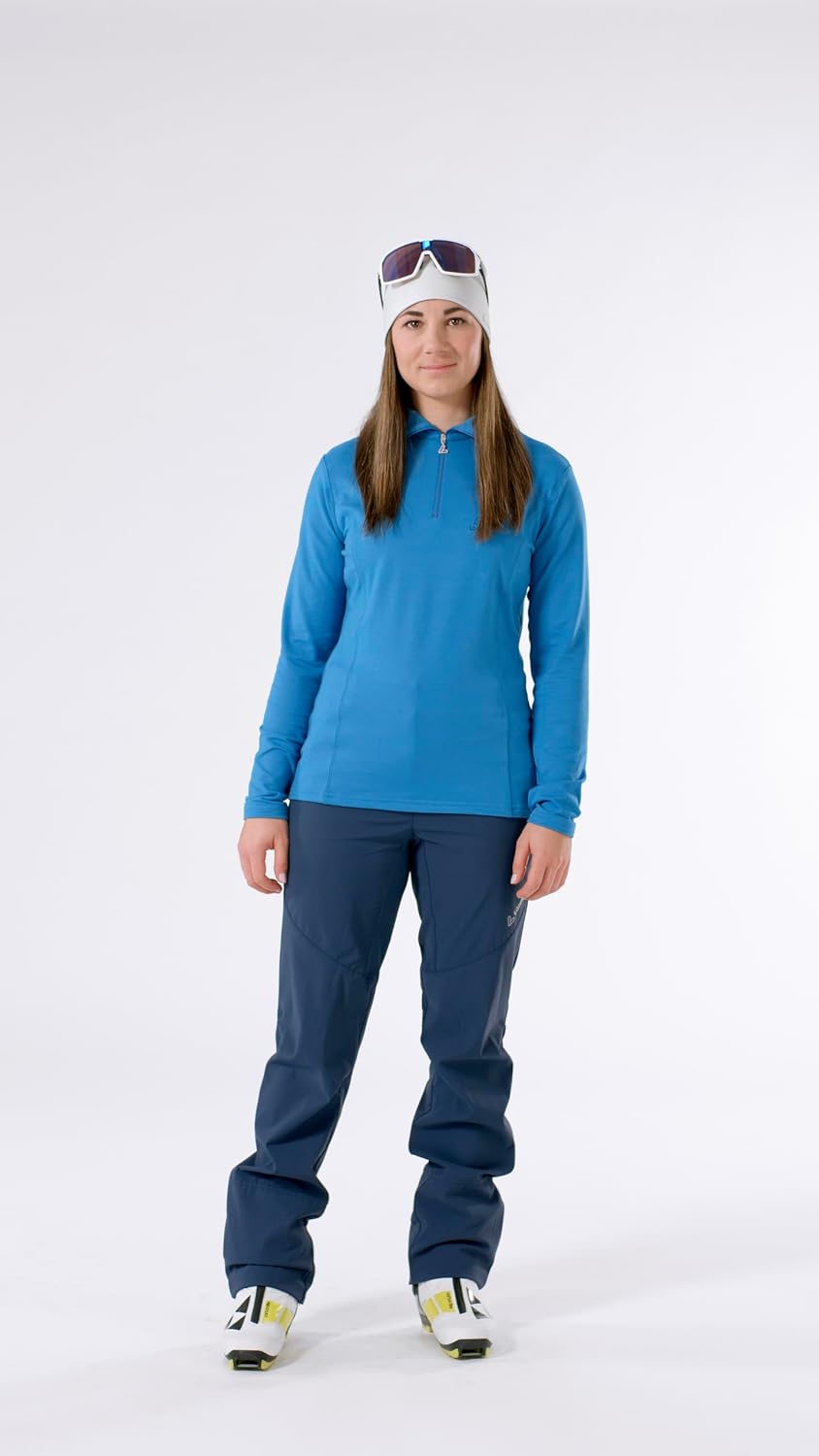 Löffler Damen Pulli DA Transtex Zip Rolli Basic 34 Schwarz, 34 Schwarz