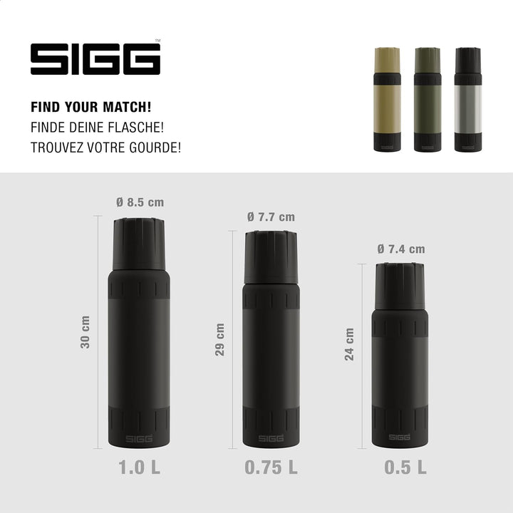 SIGG - Isolierte Trinkflasche - Thermosflasche Alpine Star Black, mit Becher - 27 St. Heiss, 100 St.