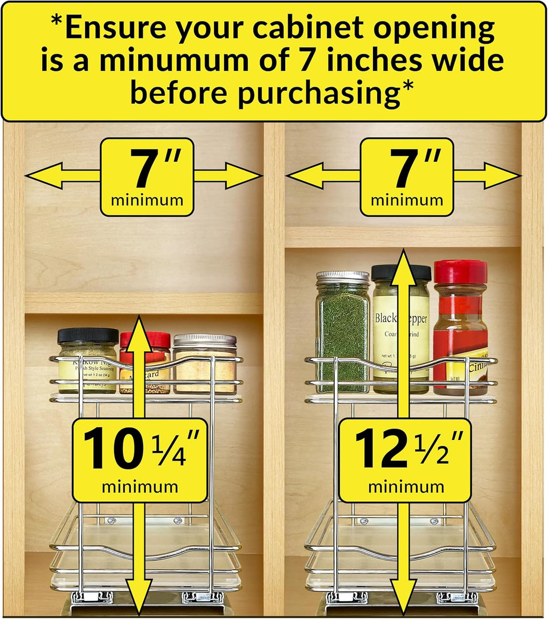 Lynk Professional® Élite™ Gewürzregal für Schrank, ausziehbar, 16,5 cm breit, ausziehbares Gewürzreg