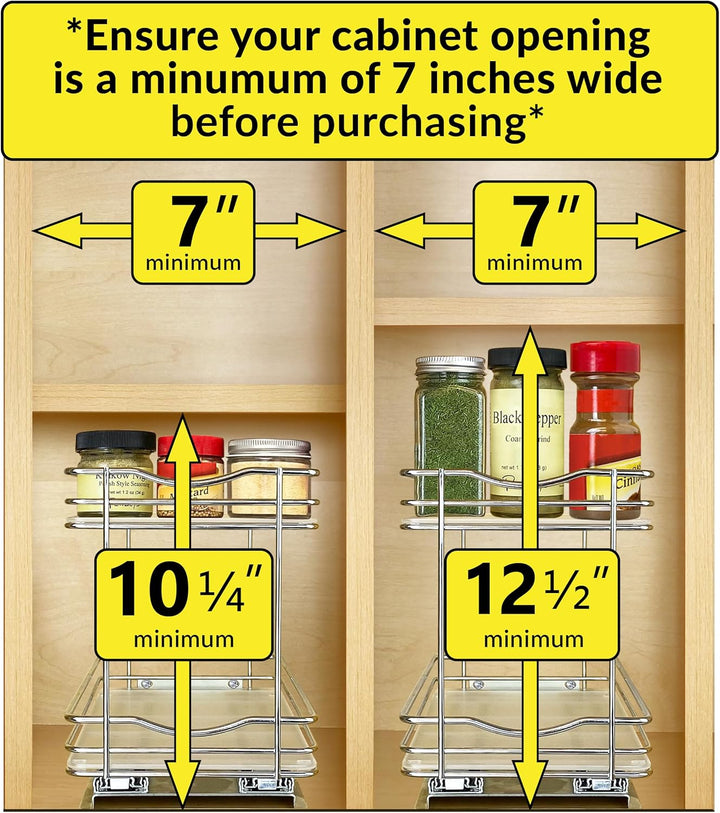 Lynk Professional® Élite™ Gewürzregal für Schrank, ausziehbar, 16,5 cm breit, ausziehbares Gewürzreg