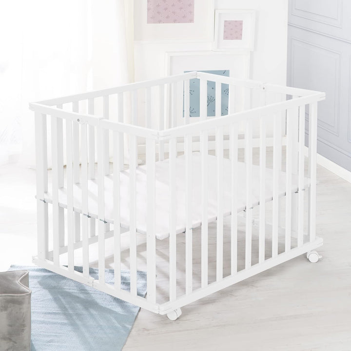 roba Laufgitter klappbar 75 x 100 cm - Platzsparender und faltbarer Baby Laufstall - Mobiles Krabbel