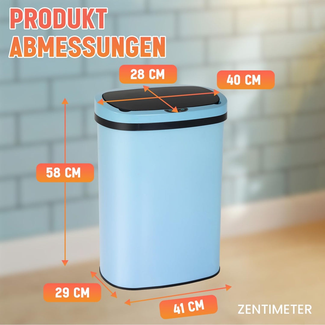 FDW Mülleimer mit Sensor &amp; Deckel, Edelstahl, 50 L Küchenmülleimer, Smart, Automatisch, Berührungslo