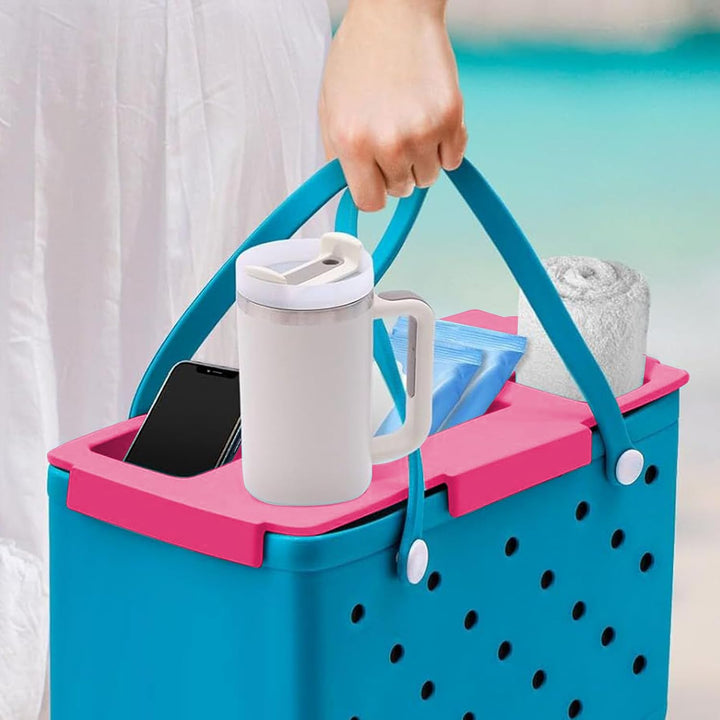 Strandtasche Getränkehalter Topper Snacks Und Getränkehalter Für Warmes Rosa., Warmes Rosa.