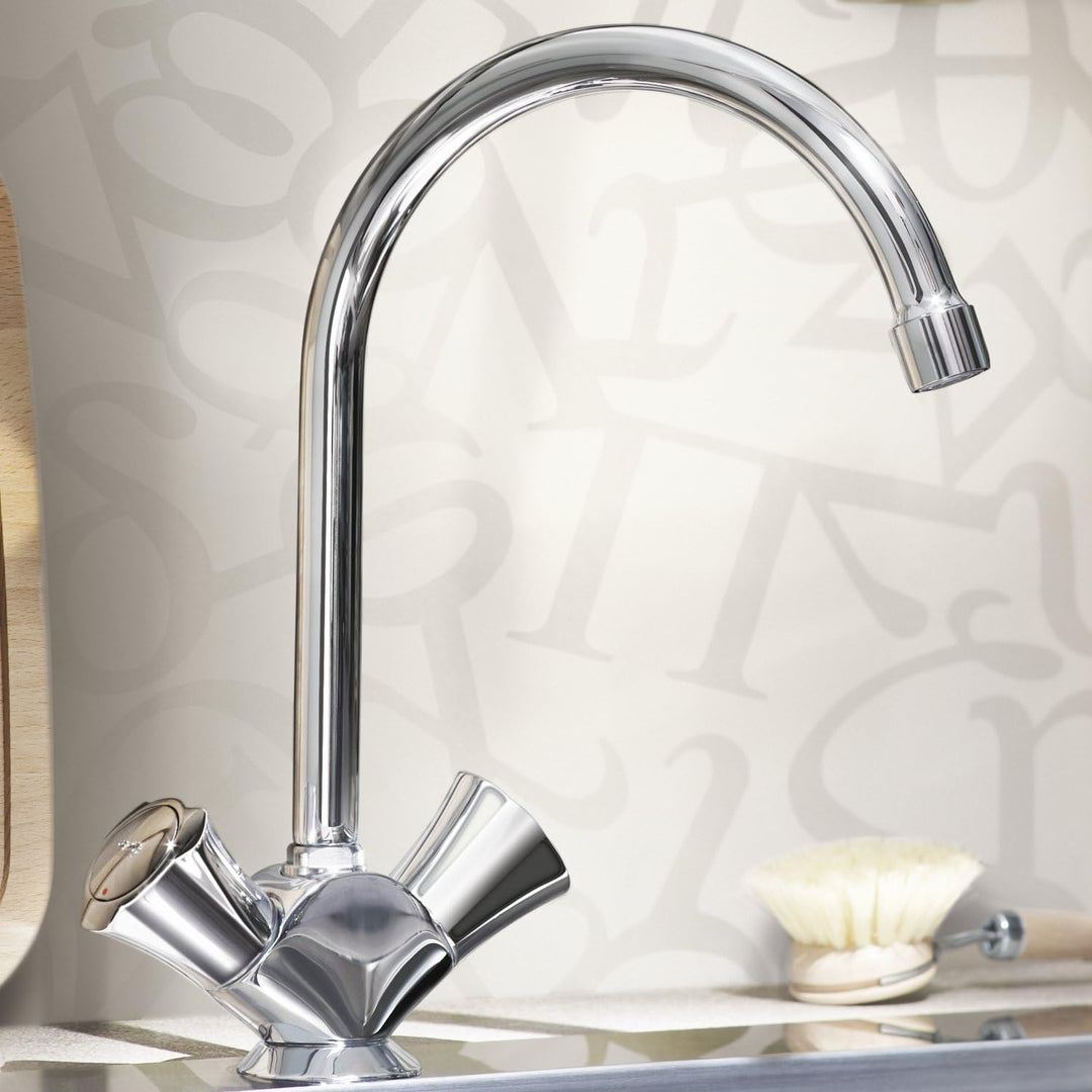 GROHE Costa - Spültisch- Einlocharmatur (Schwenkbereich 360°, wärmeisoliert, flexibler Anschluss, la