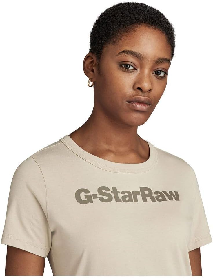 G-Star RAW Damen Gs Graphic Slim Top Tops XXS Beige (Spray Green D23942-336-d606), XXS Beige (Spray