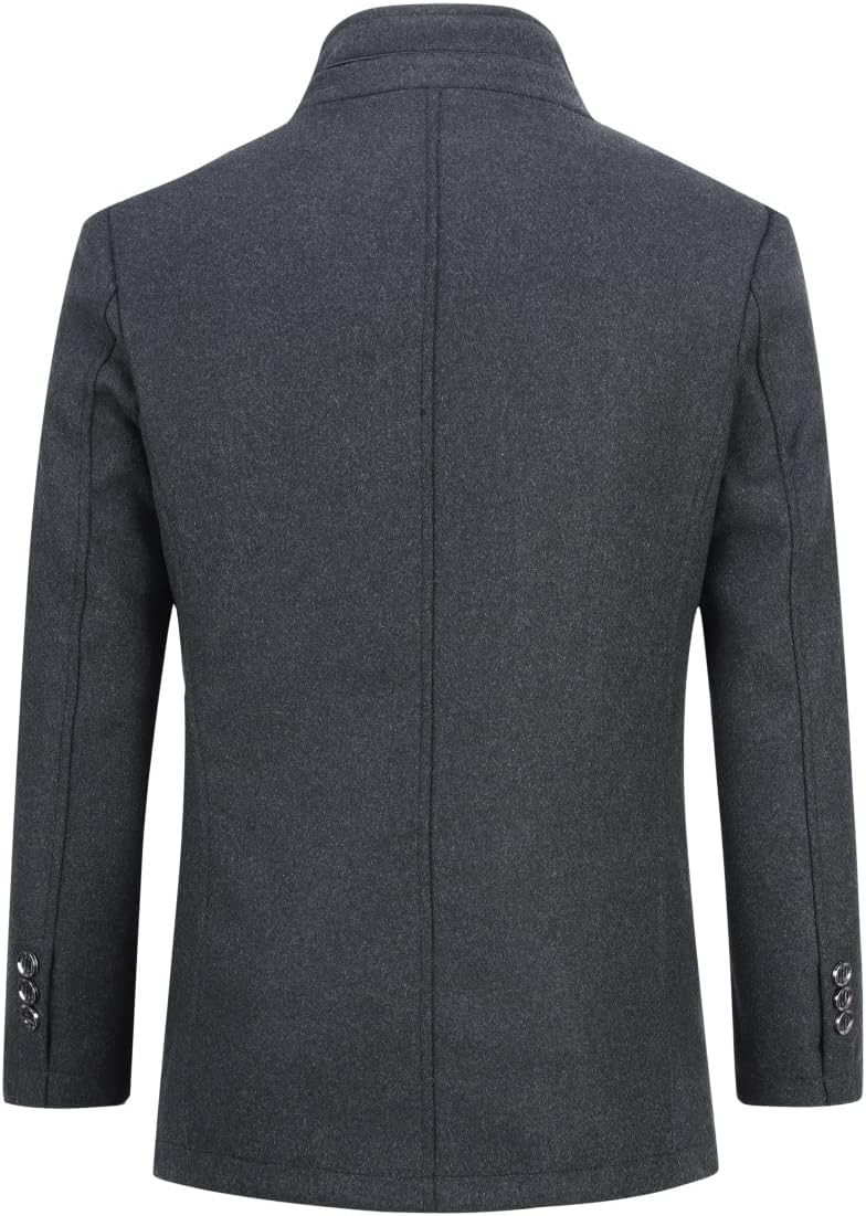 YOUTHUP Herren Mantel mit Steppweste Winter Wollmantel Wolle Slim Fit Übergangsmantel Outdoor Winter