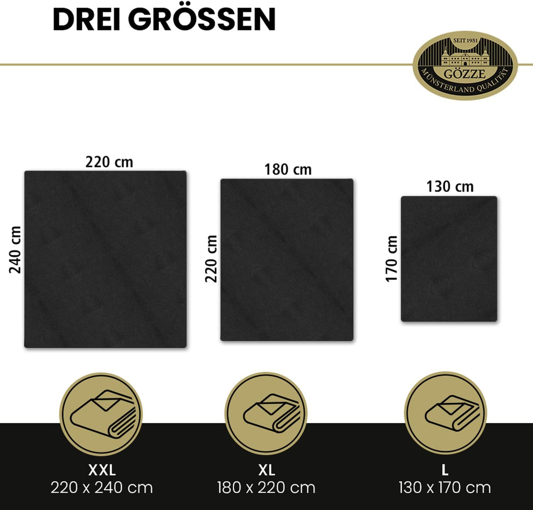Gözze - Premium Cashmere-Feeling Wohn- und Kuscheldecke, 500 g/m², 220 x 240 cm - Petrol Petrol 220
