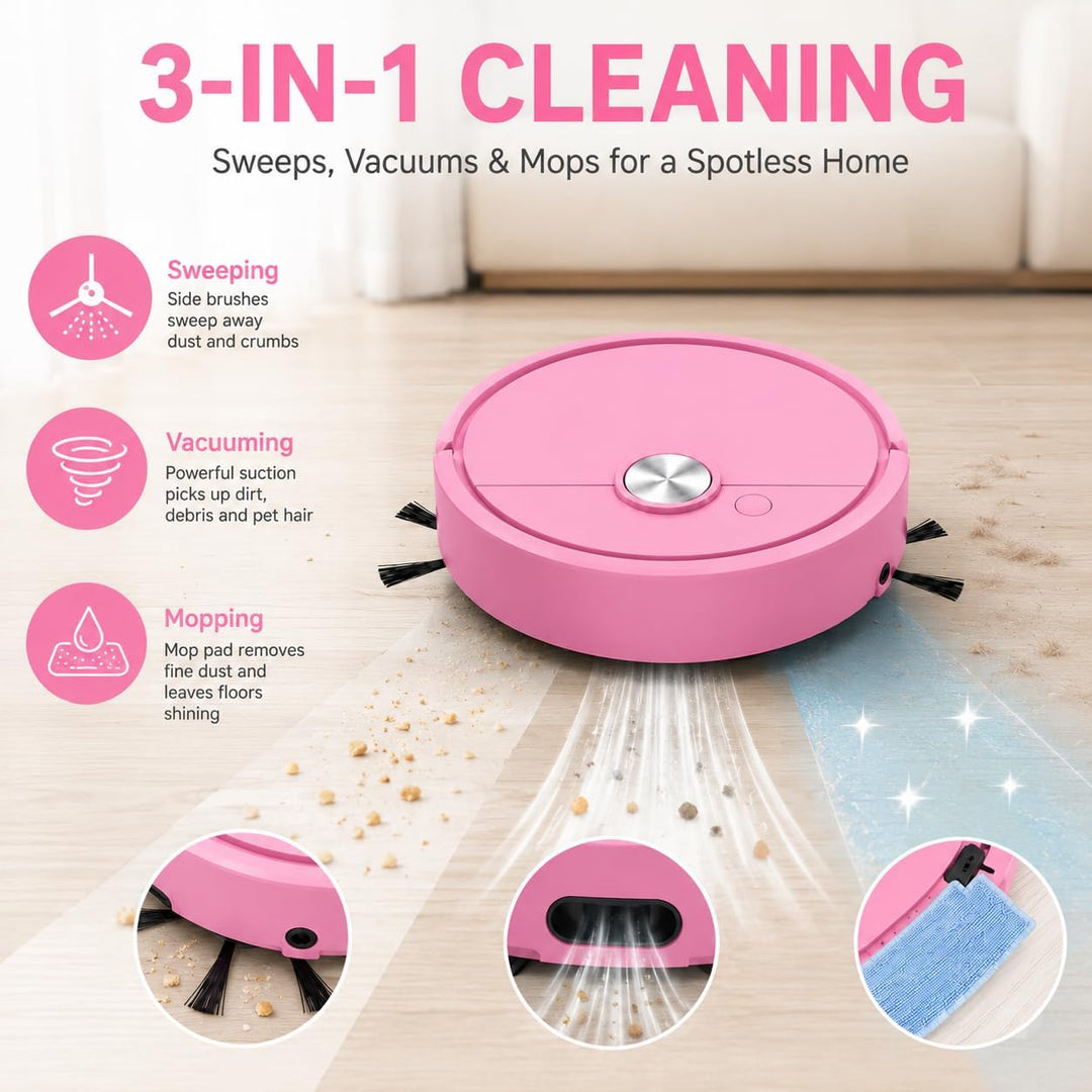 Mini Saugroboter, Mini staubsauger Roboter, Kleiner Saugroboter, Staubsaugerroboter für Auto, 3-in-1
