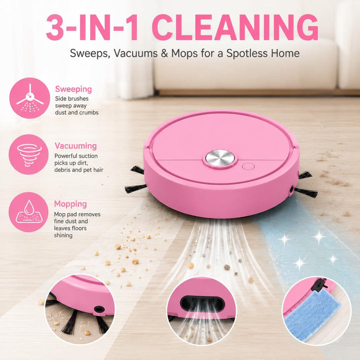 Mini Saugroboter, Mini staubsauger Roboter, Kleiner Saugroboter, Staubsaugerroboter für Auto, 3-in-1