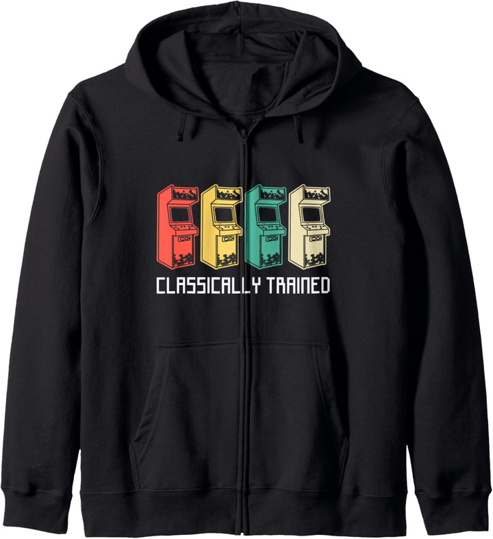 Classically Trained Gamer Vintage Retro Gaming Arcade 80s Kapuzenjacke