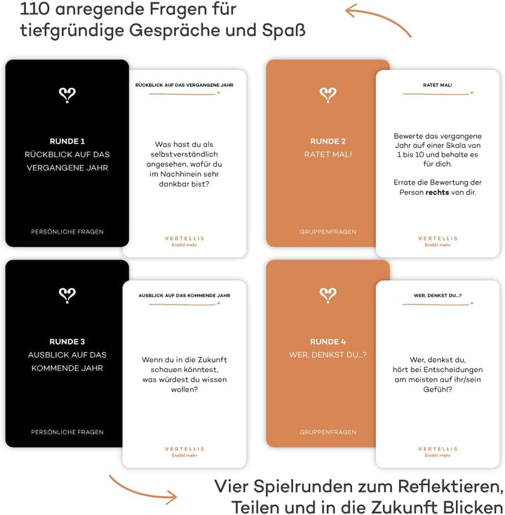 Vertellis Feiertage Edition XL - 110 Sinnvolle Fragen für Verbindende GespräChe - Bewusste Offline-