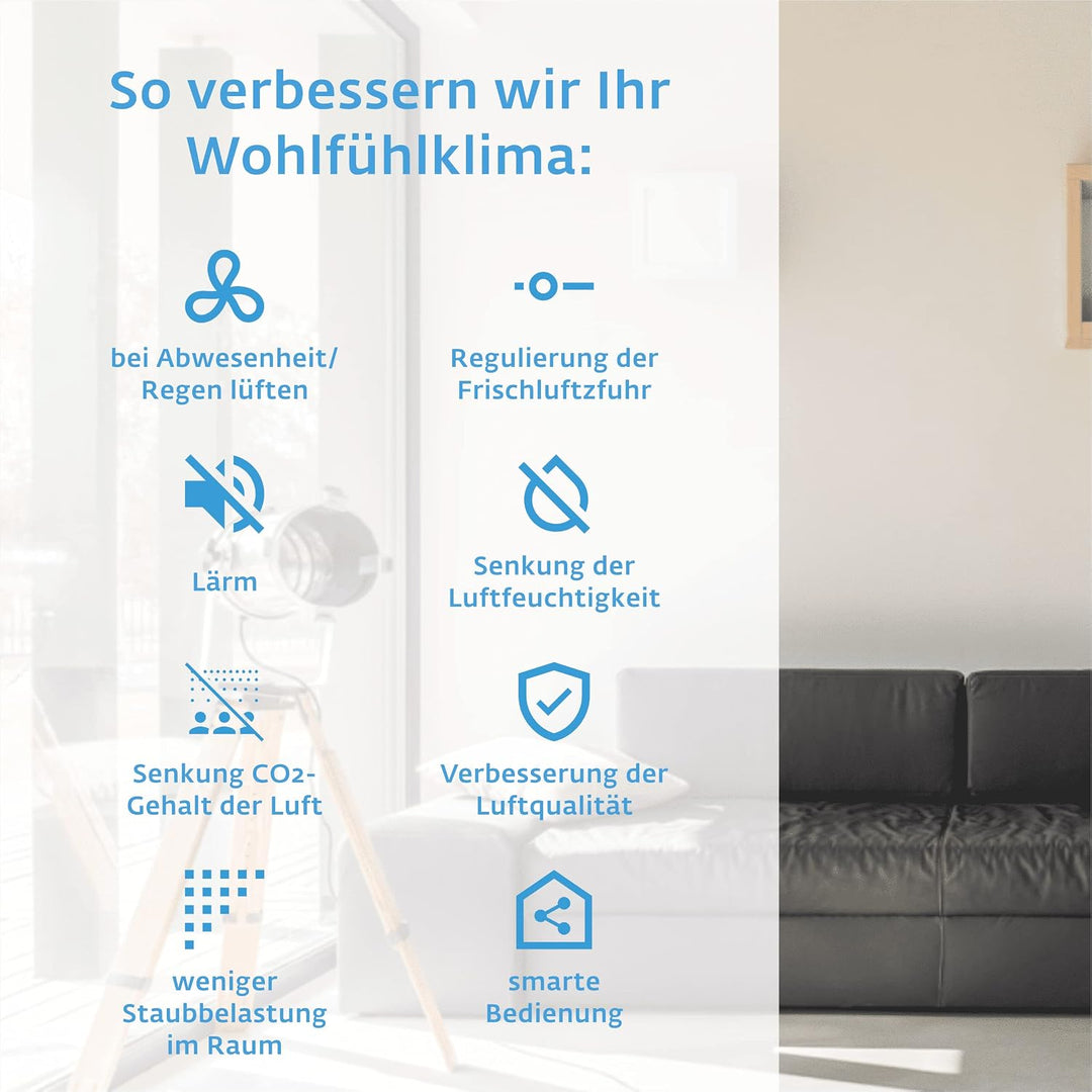 SIEGENIA AEROPAC smart - Wandlüfter, dezentrale Wohnraum-Lüftung mit App-Steuerung, mit App-Steuerun