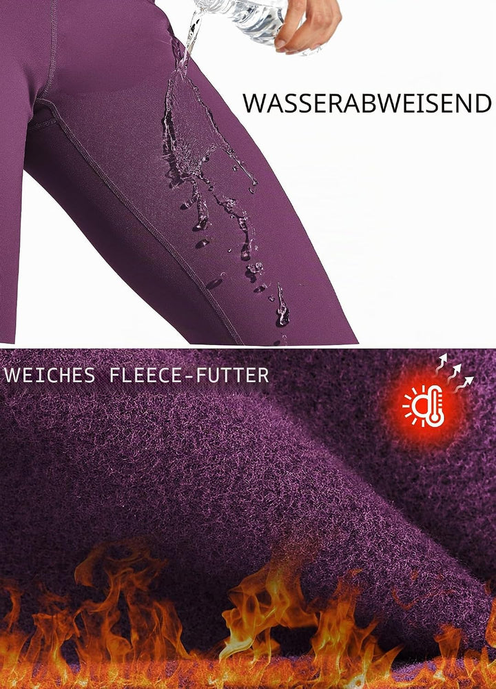 WILLIT Thermo Leggings Damen Gefütterte Leggings Winter Wasserbeständig Thermohose Hohe Taille Warme
