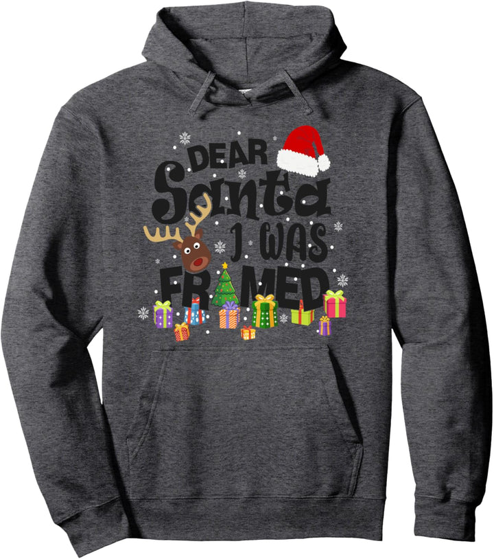 Lustiger Weihnachtsstrumpffüller mit Aufschrift "Dear Santa, I was Framed Pullover Hoodie