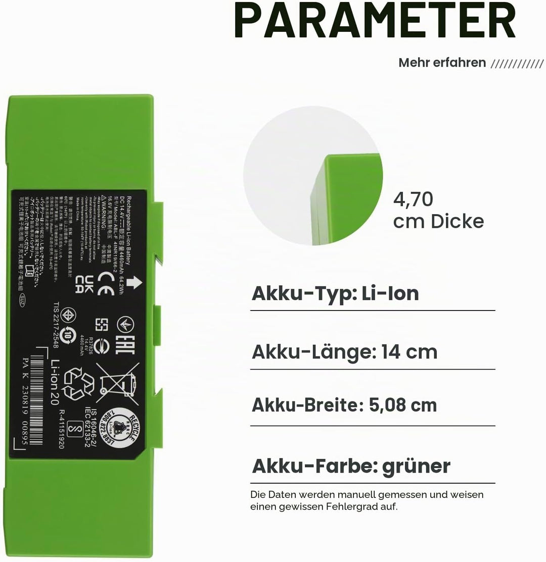 ANTIEE ABL-F Ersatzakku für iRobot Roomba i6 i4 Plus i4+ i3 i3+, ABL-F