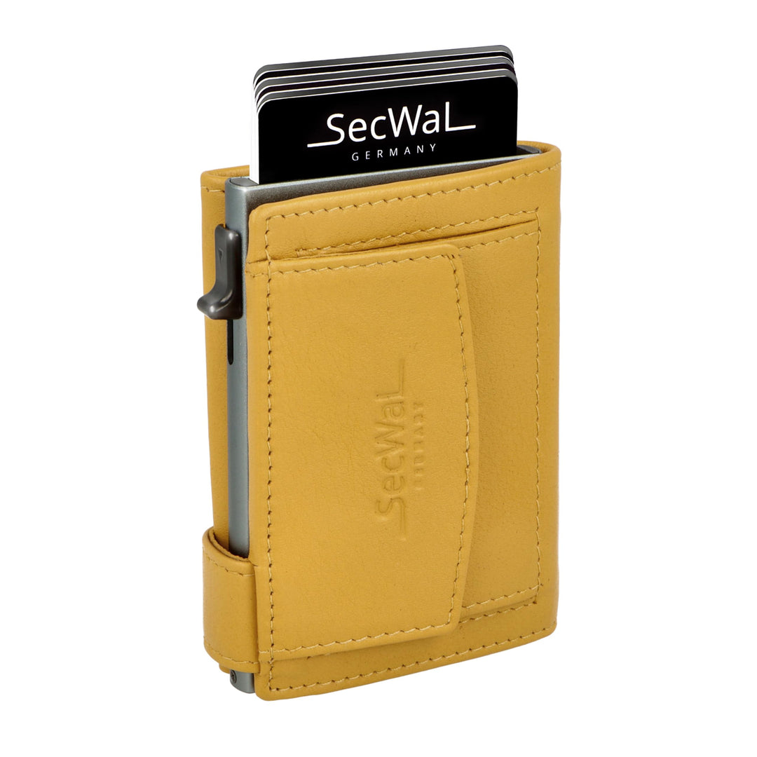 SecWal Kartenetui mit Münzfach Druckknopf inkl. Geschenkbox - Made in Germany - Echtleder Mini Geldb