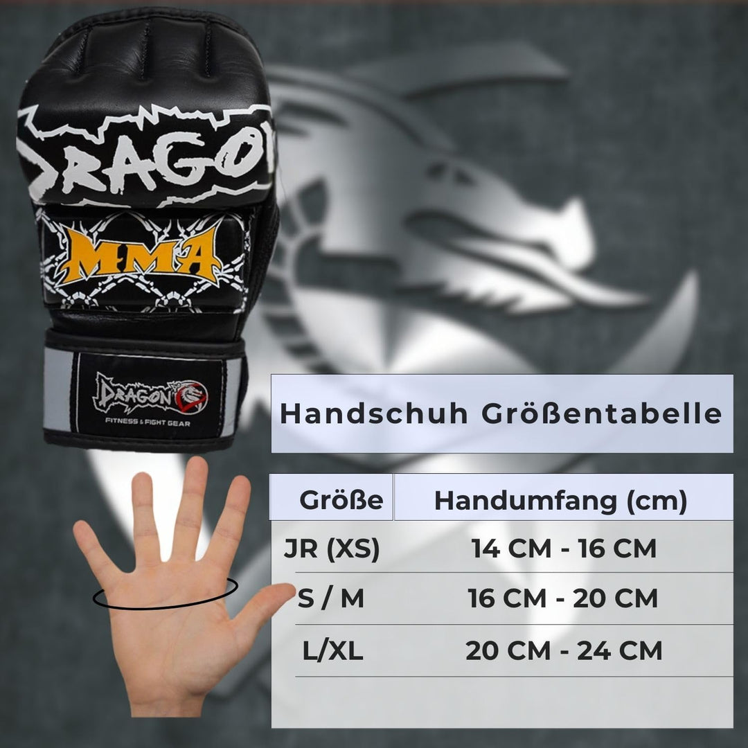 Dragon do 30263-L Ultimate MMA Handschuhe aus echtem Leder, Professionelle Grappling Freefight Hands