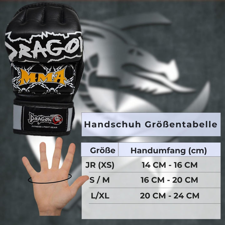 Dragon do 30263-L Ultimate MMA Handschuhe aus echtem Leder, Professionelle Grappling Freefight Hands