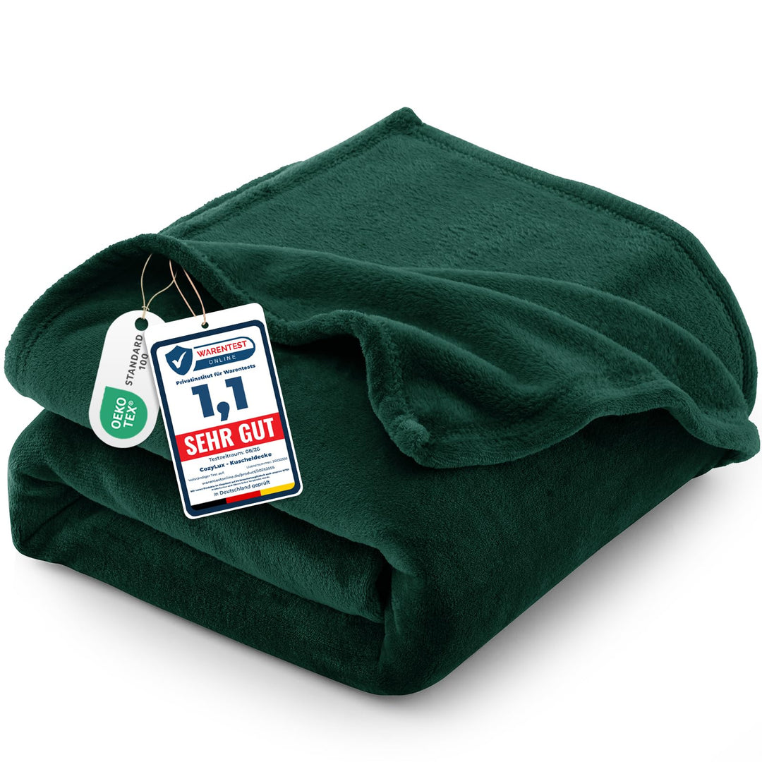 CozyLux Kuscheldecke Flauschig Decke 230x270 cm Waldgrün, 230x270 cm Waldgrün