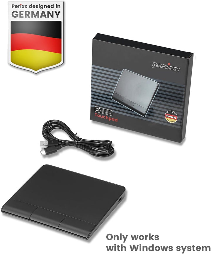 Perixx PERIPAD-706 Wireless Slim Touchpad, Multi-Device Bluetooth und 2.4G RF, USB-C Aufladbar, Gros