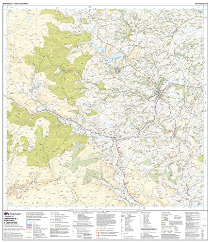 Llanidloes and Newtown - Y Drenewydd (OS Explorer Map, Band 214), Karte