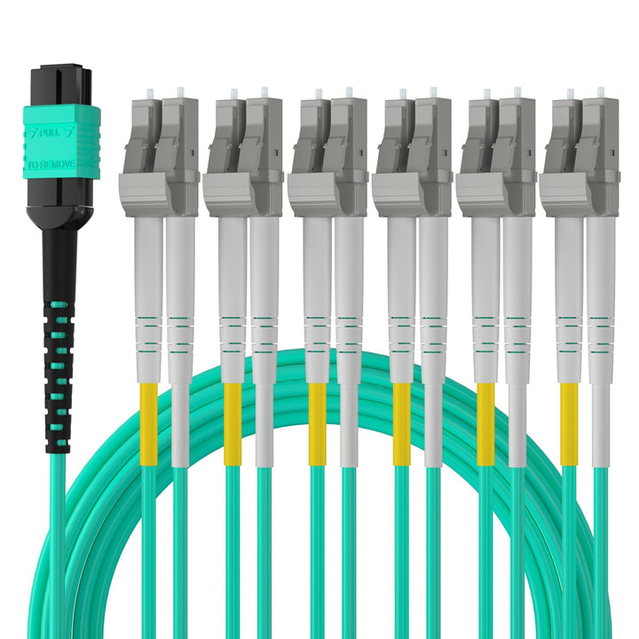 10Gtek MPO (F) to 12x LC OM3 Multi-Mode Fan-Out Patch Cord, 3-Meter(9.8-ft), Breakout 0.5m 3M OM3 MP